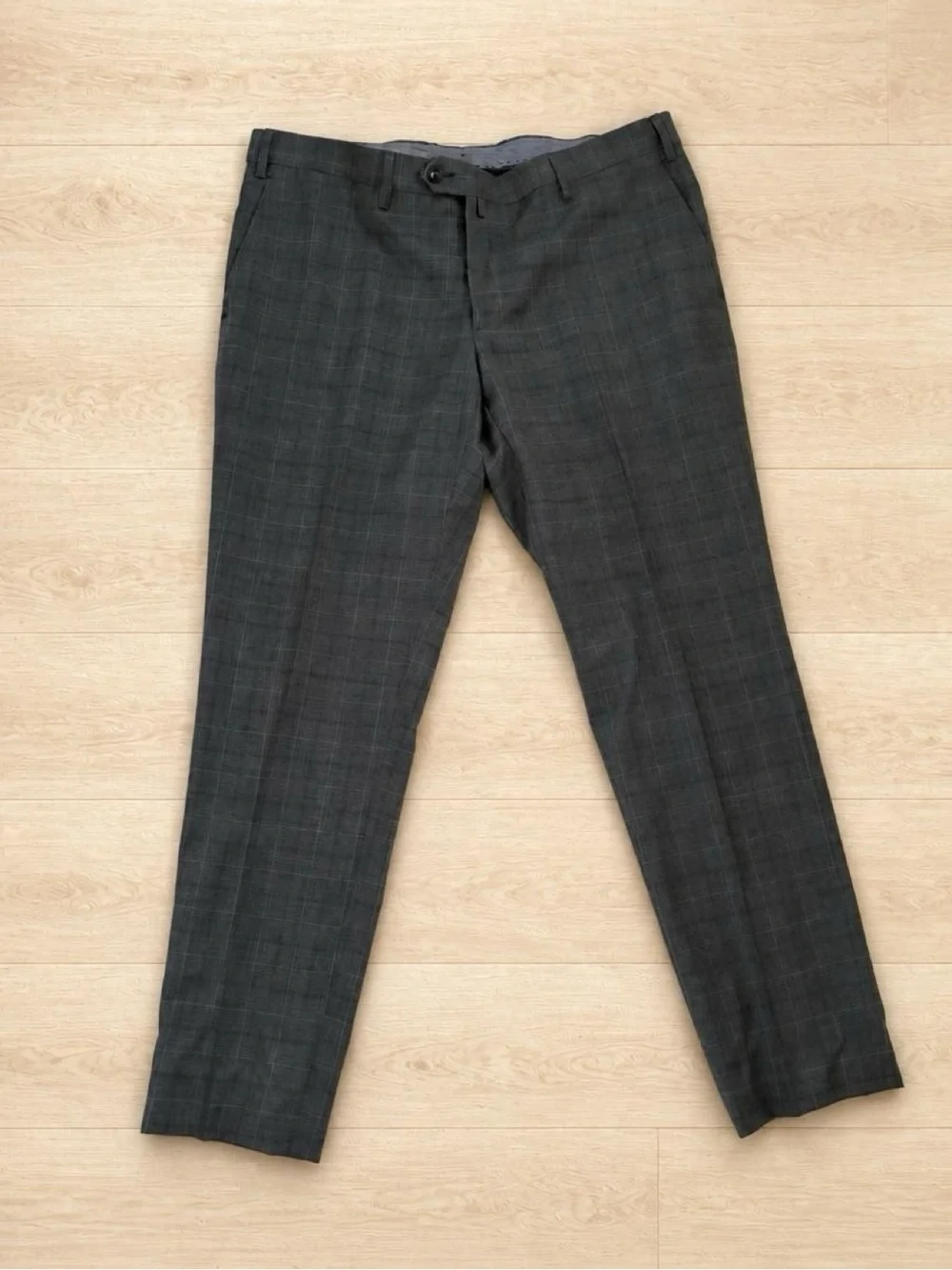 Angelo Nardelli Vannucci Milano Men’s Suit 44R W38 L30 Gray Plaid Virgin Wool